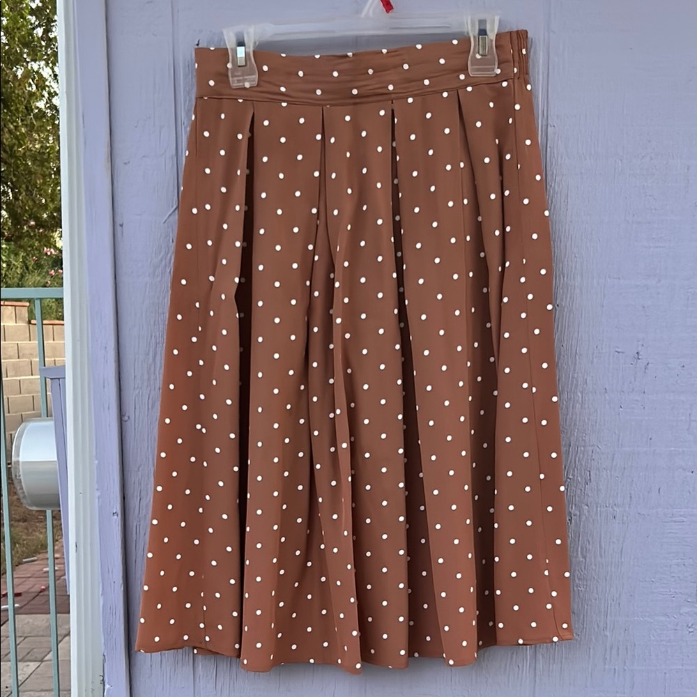 Beautiful Vintage Brown Polka Dot A Line Skirt